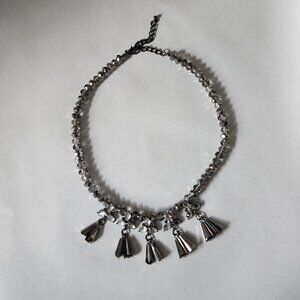 Charming Charlie - Gray & Black Beaded Necklace